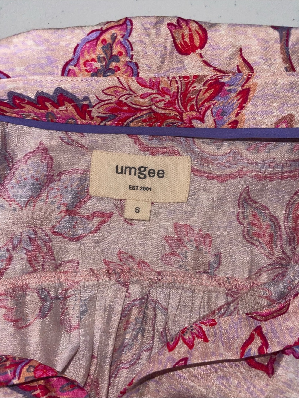 Umgee Pink Floral Midi Dress - Lightweight Paisley Print S - Picture 4 of 7